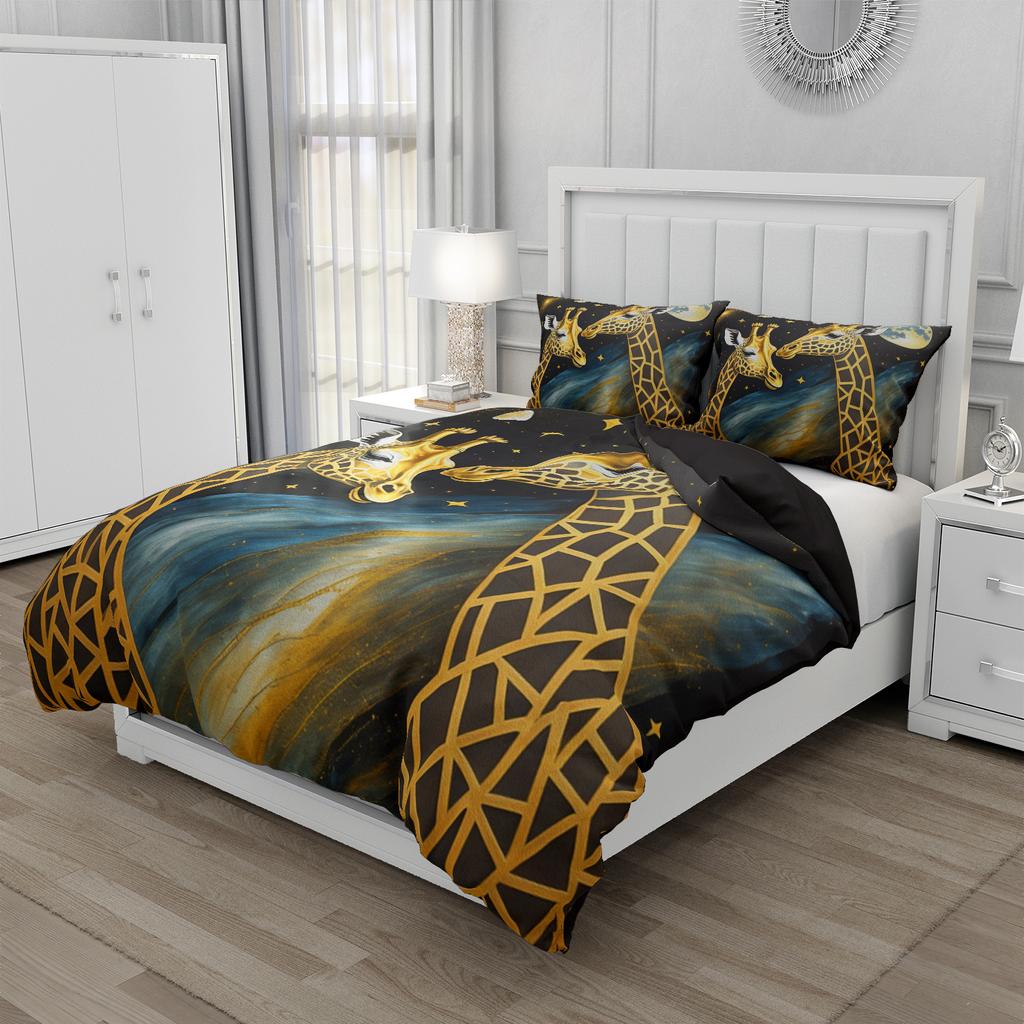 3D Printed Colorful Animals Duvet Cover Kit Polyster Pillowcase  New Wholesale Noble And Comfortable Animal Series Kit