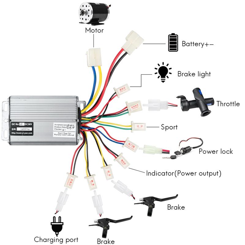 Controller per Bicicletta Elettrica 36V 48V 800W 1000W 30A CC a Spazzole Per E-Bike Scooter Skateboard Parte Adatta Batteria Motore Parte Motore