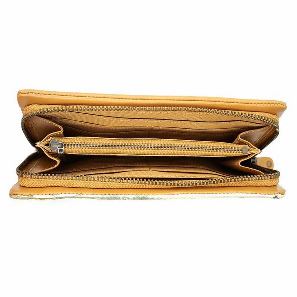 Dayan the Cat Genuine Leather Eastern European Collage Soft Long Wallet [WACHIFIELD]