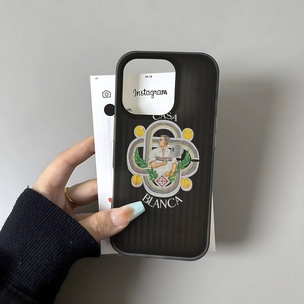 

Hot C-Casablanca Phone Case For IPhone 17 16 15 14 13 12 11 Corrugated Frosted Soft Cover Anti-Slip iPhone 13 pro