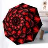 1pc Red, Mandala, Symmetry Umbrella with Plastic Handle,Compact & Stylish,Suitable for All Seasons YS331018