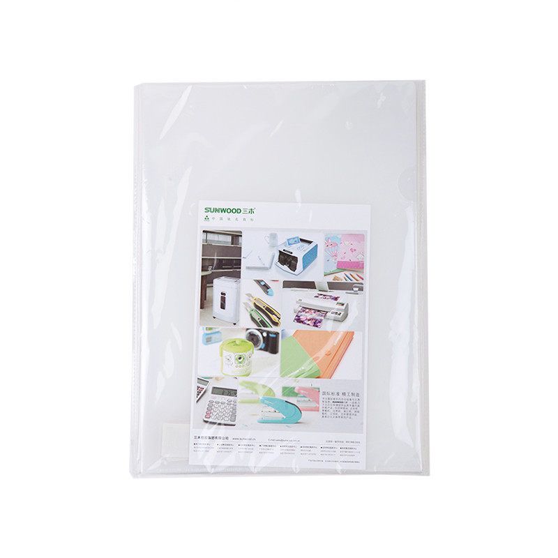 20 PCs Three Wood L-Type A4 Single Piece Folder Single Page Document Folder Simple File Folder Bag Transparent Folder Sets E310 White(20 Pieces)