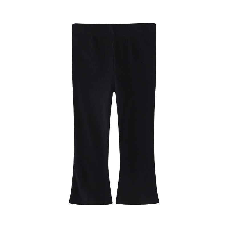 Girls Solid Stretchy Base Leggings with Flared Legs for Spring and Autumn