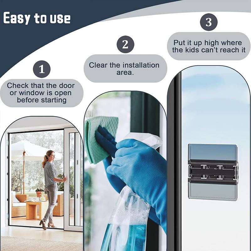 Sliding Window Limit Lock Transparent Punch-free Pasted Door Safety Locks Buckle Baby Protection