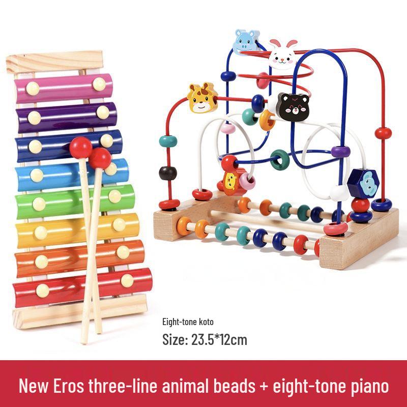 Montessori Educational Toy: Animal Beading & Threading for Ages 0-3