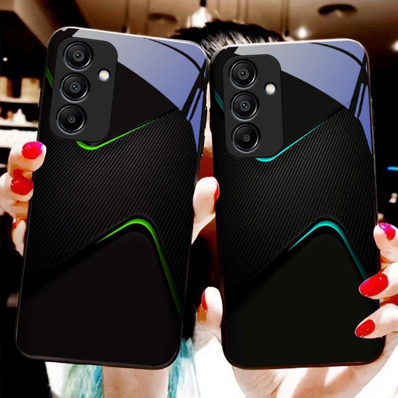 Simple And Large For Samsung Galaxy A15 5G 54 4G 51 50 24 35 90 71 12 51 53 52S 80 22 34 Black Tempered Glass Phone Case