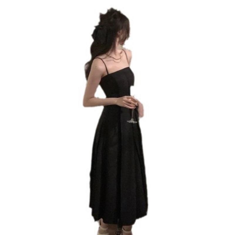 Neckholder-Kleid für Damen, Sommerkleid im französischen Stil, Taillenform-Kleid