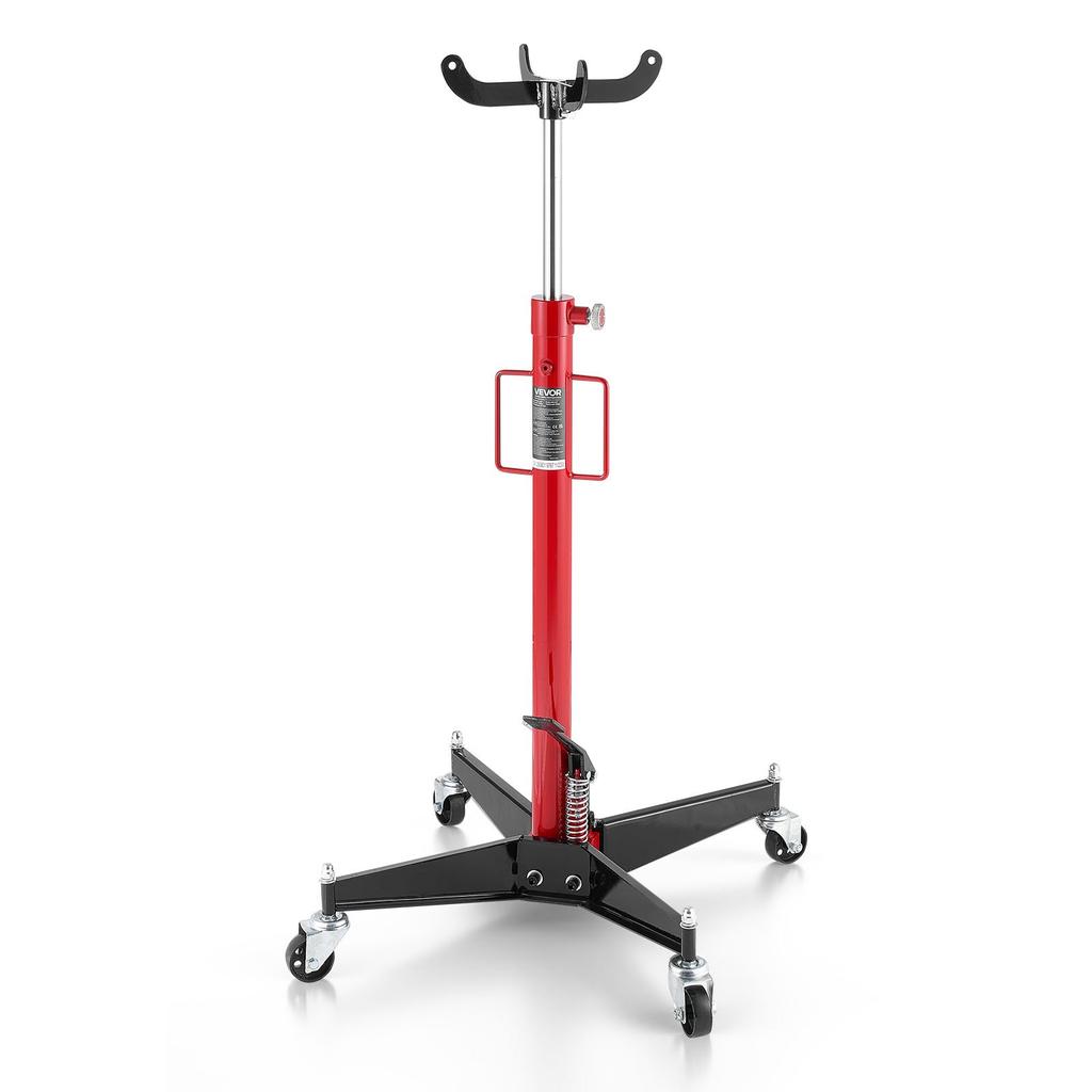 VEVOR Hydraulic Transmission Jack, 1100 Lbs / 0.5 Ton Lifting Capacity Telescoping Transmission Jack with Foot Pedal, 360 Degrees Swivel Wheel