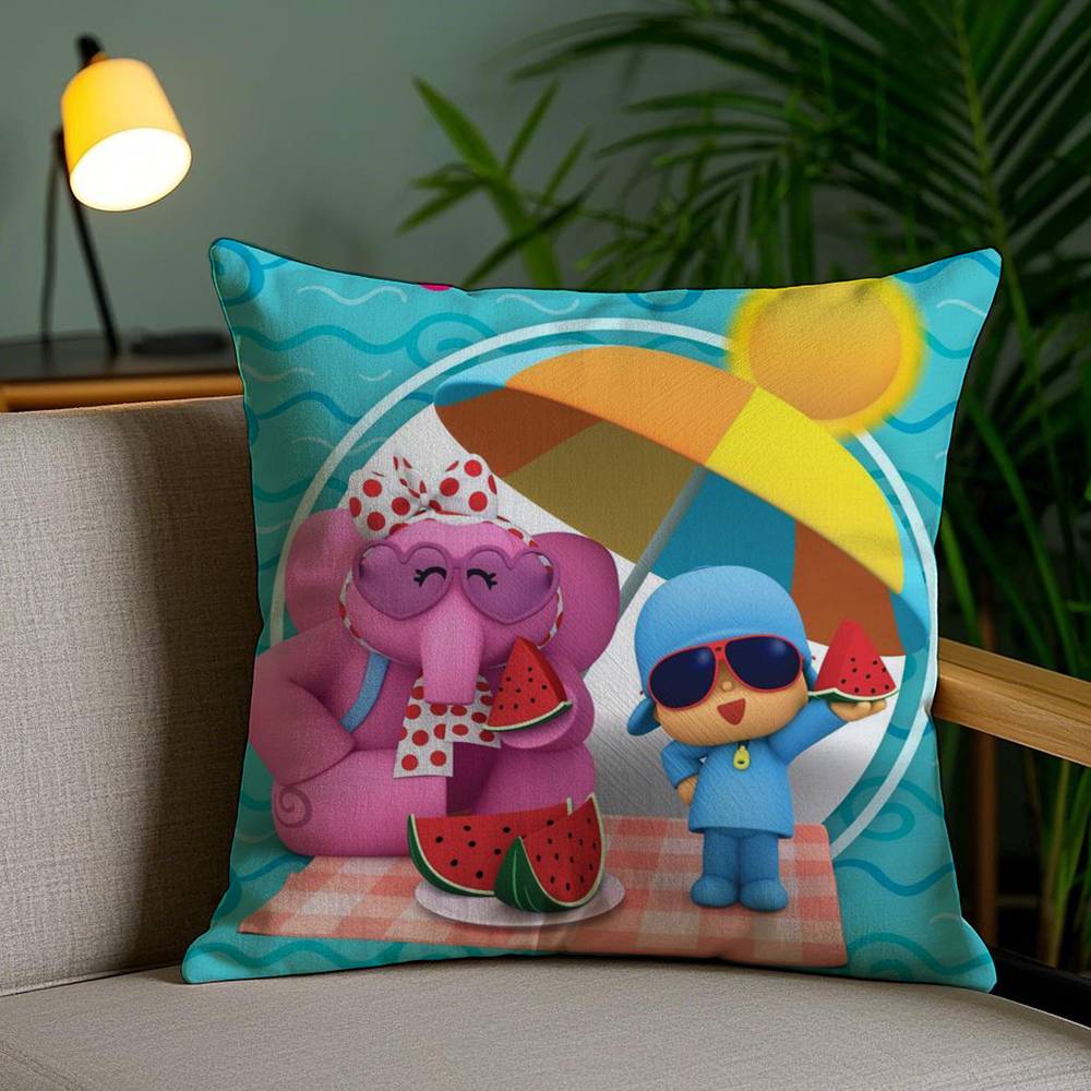 Cartoon Cute P-Pocoyo Pillow Case Sofa Short Plush Double-sided HD Printing Room Home Office Gift Cushion Cover