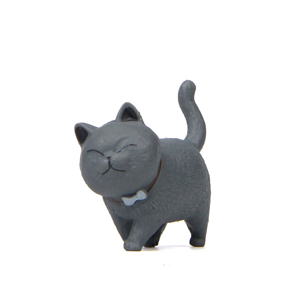 Ornament Funny Design With Bowknot Simulation Animal Model Cartoon Cat Figurine Mini Kitten Statue