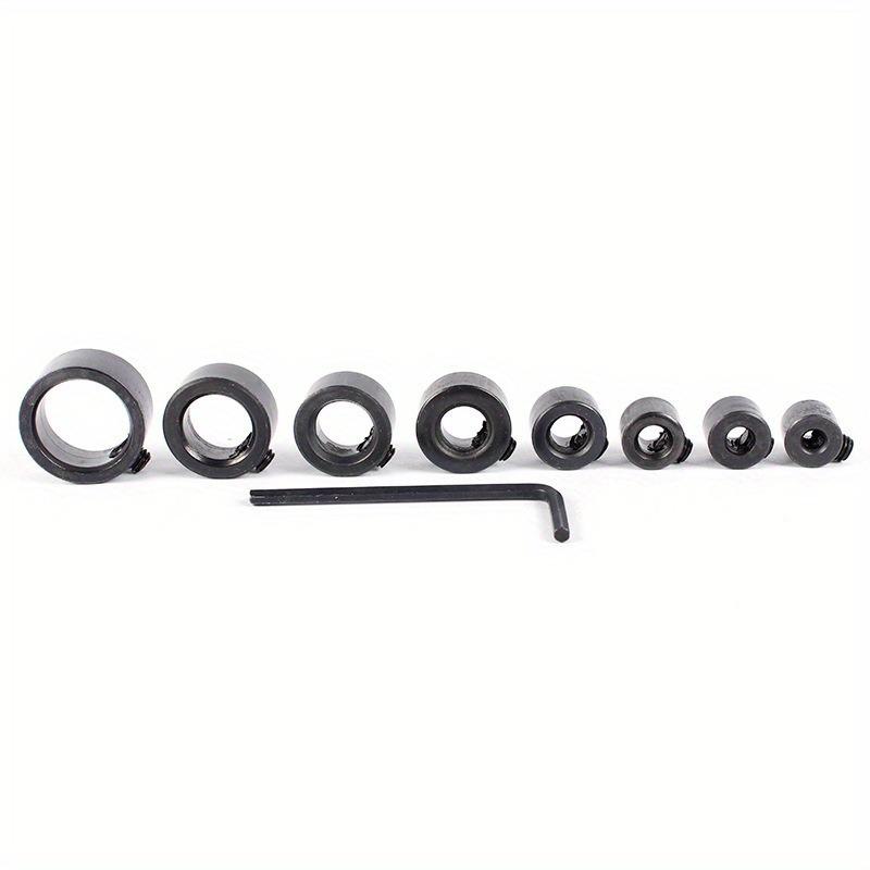 9-teiliges Bohrerpositionierer-Set - Kleiner Schraubenschlüssel, Tiefenanschlagring & Bohrerbegrenzer für die Holzbearbeitung