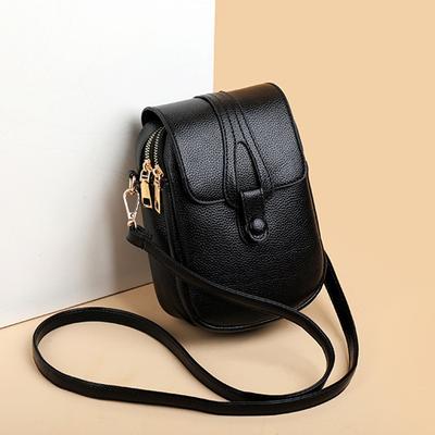 Bolso de mujer de doble capa para teléfono móvil, minibolso vertical de un solo hombro, diagonal, de gran capacidad, moderno, para damas.