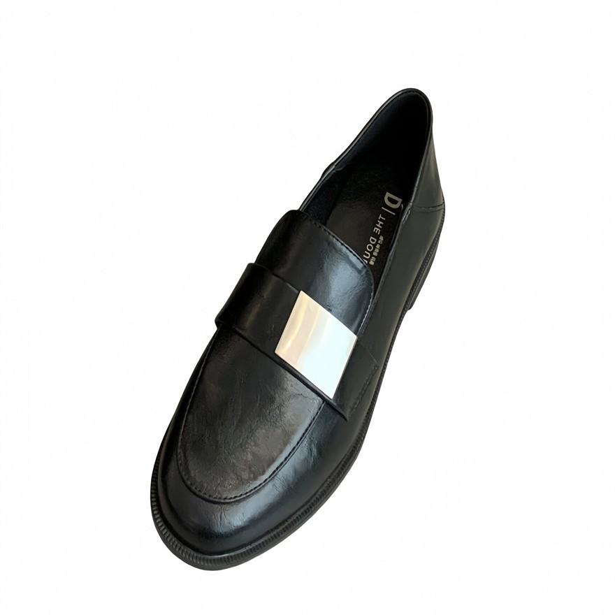 British style small leather shoes women's autumn 2025 new square head retro loafers flat-bottomed versatile women's single shoes