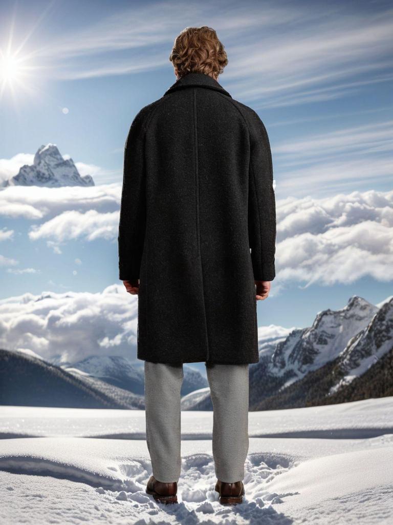 In Stock: Men's Retro Single-Breasted Long Wool Coat - Fall/Winter Collection