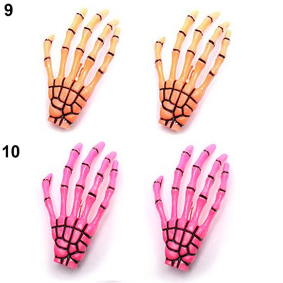 Punkowa Czaszka Łapa Przesadzone Pazury Włosy Czaszka Kość Ręka Spinka Ozdoby