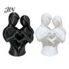 Non-fading Couple Figurine 3D Printed Heart Statue, Abstract Minimalist Lovers Embrace Figurine, Romantic Desktop Molded Statue Decor for Living Room
