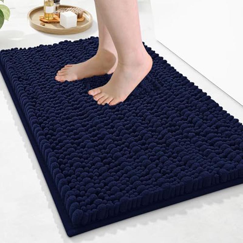 Tappetino da Bagno in Ciniglia Olanly Extra Morbido Shaggy Tappetino da Bagno Antiscivolo Tappeto da Pavimento per Bagno Assorbente Acqua Peluche Microfibra Tappeti Doccia