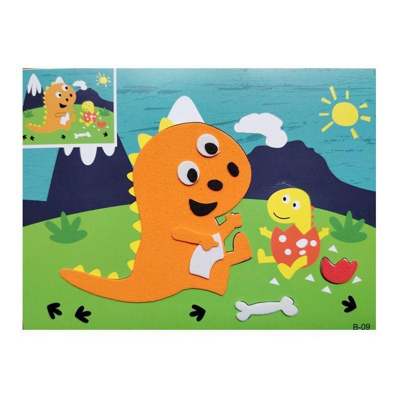 10 Piece 3D Stickers Eva Cartoon Diy Craft Materials Educational Learning Stickers Puzzle Traffic Car Toy Painting Handicraft