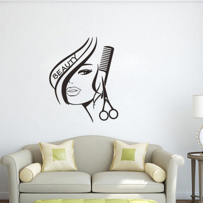 Wandtattoos Wandsticker Salonsticker Schwarz, 2pc