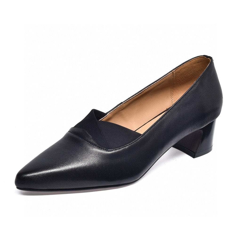 Pointed Work Shoes Women's Spring New Fashion Temperament Elastic Shallow Mouth High Heels Professional Dress Shoes