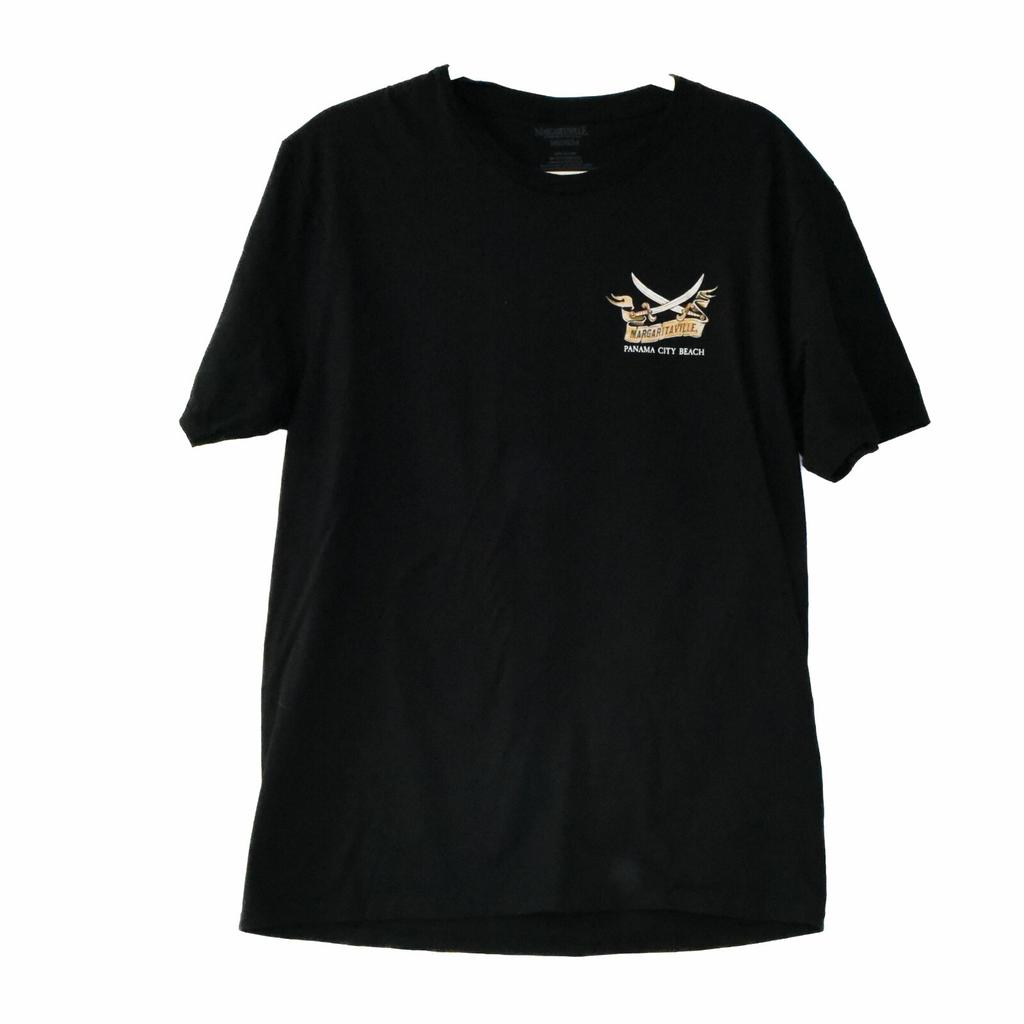 Margarita Ville Herren Schwarzes T-Shirt Grafik Panama City Beach Kurzarm M