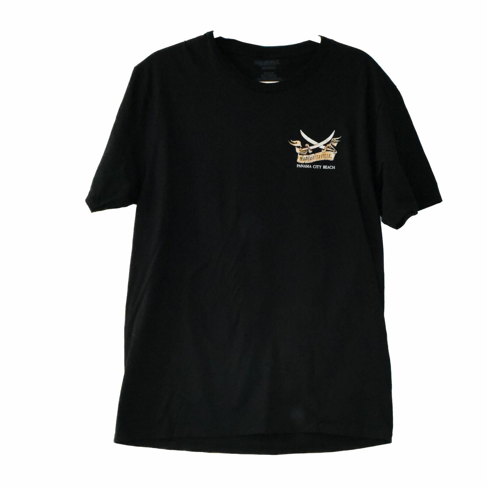 Margarita Ville Mens Black T-Shirt Graphic Panama City Beach Short Sleeve M XXL