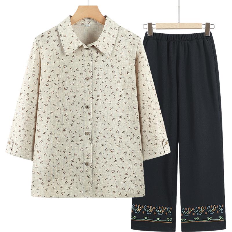 Nuovo Stile 2026 Camicia Estiva in Puro Cotone per Donne di Mezza Età e Anziane