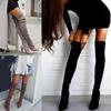 Kniestiefel für Damen, Schnürstiefel aus Leder