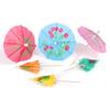 24PCS Summer Mixed Color Ornament Wedding Cocktail Decoration Mini Parasols Cake Topper Drinks Accessory Paper Umbrella Sticks