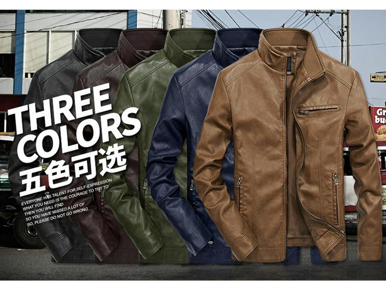 2022 Spring/Autumn Men's PU Leather Jacket - Youth Korean Style, Casual & Trendy