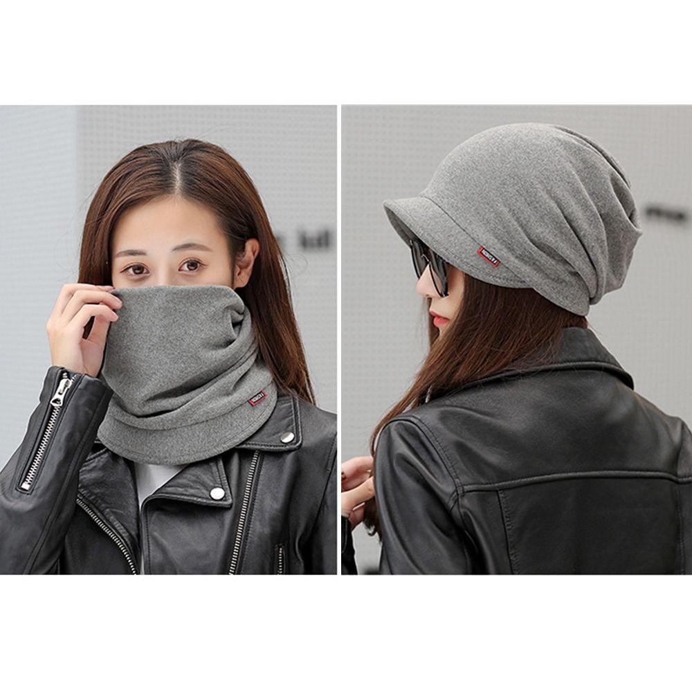 Winter Warm Turban Hat Solid Color Beanie Scarf Casual Cancer Chemo Hat for Women