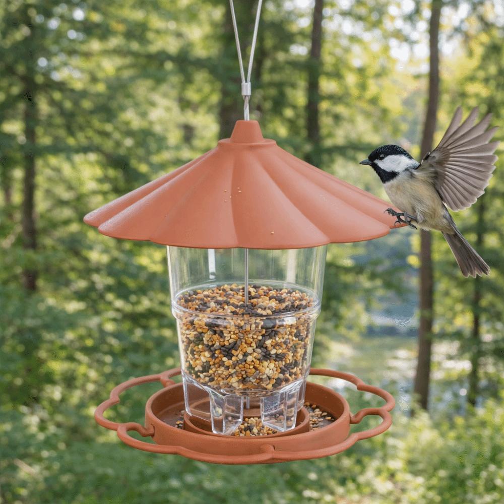 Folding Automatic Bird Feeder Waterproof Bird Food Container Hummingbird Feeder  Wild Bird
