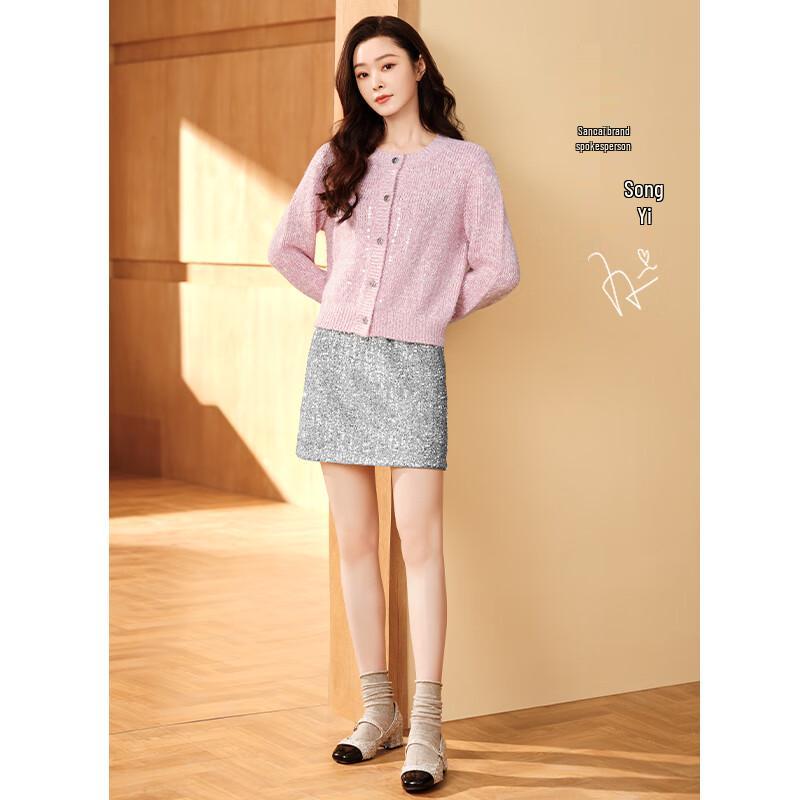 

Sancai Женский французский элегантный вязаный кардиган с пайетками M