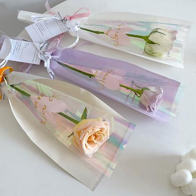10Pcs Einzelne Rose Ärmeln Blume Verpackung Tasche Bouquet Verpackung Taschen Klar Cellophantüten