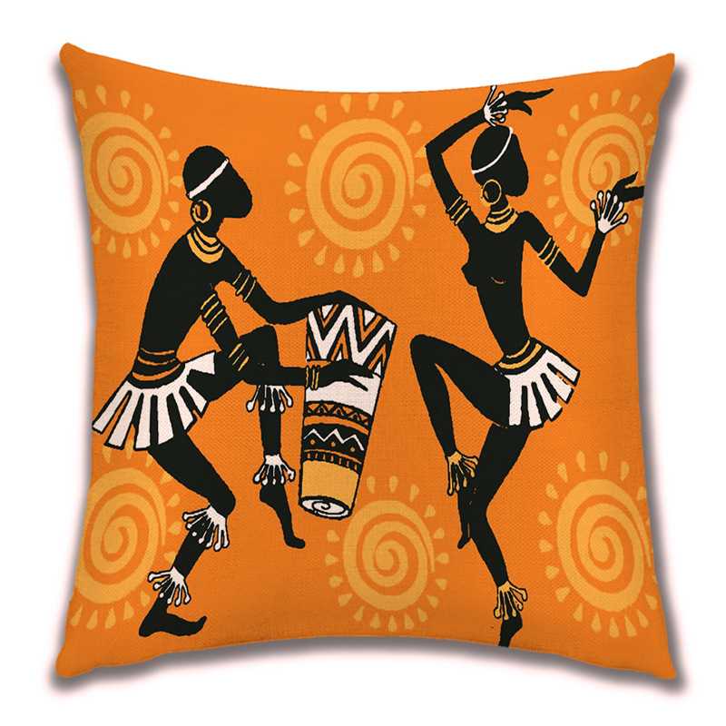 Abstract Painting Africa Cus on Cover African Woman Home Decor Pillow Case Gallery Exotic Ethnic Stye Linen Cus on Cover