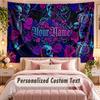 Craniu Gotic (365) Tapiserie de perete tematică personalizată cu text cu nume, Tapiserie suspendată personalizată pentru decorarea dormitorului, sufrageriei