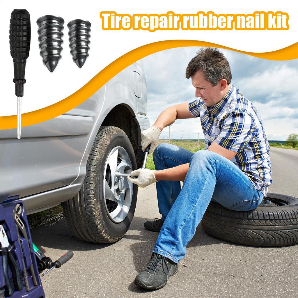 Tire Repair Screws 30-Piece With Screwdriver Self-Service Motorcycle Vacuum Tire Repair Kit For Truck SUV RV Motorcycle