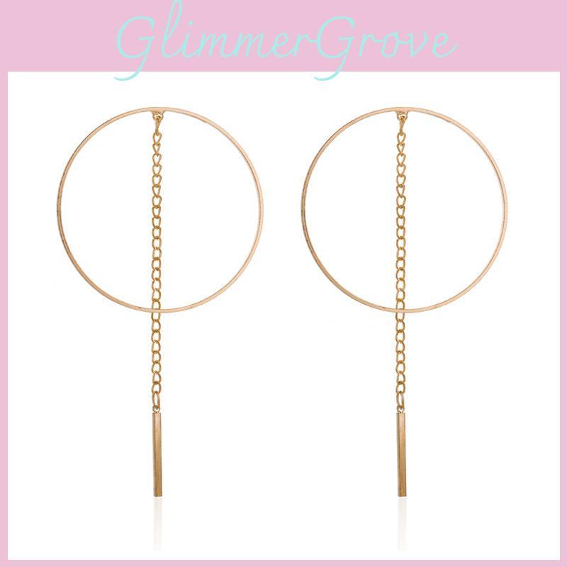 Tassel Alloy Minimalist Earrings For Women Fashionable European Style American