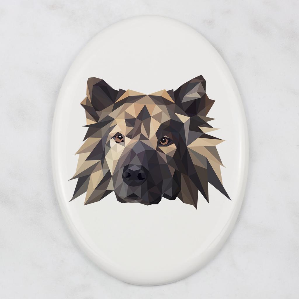 Eurasier, Eurasian -Płytka Ze Zdjęciem I Napisem Geometryczna Marki Art-Dog
