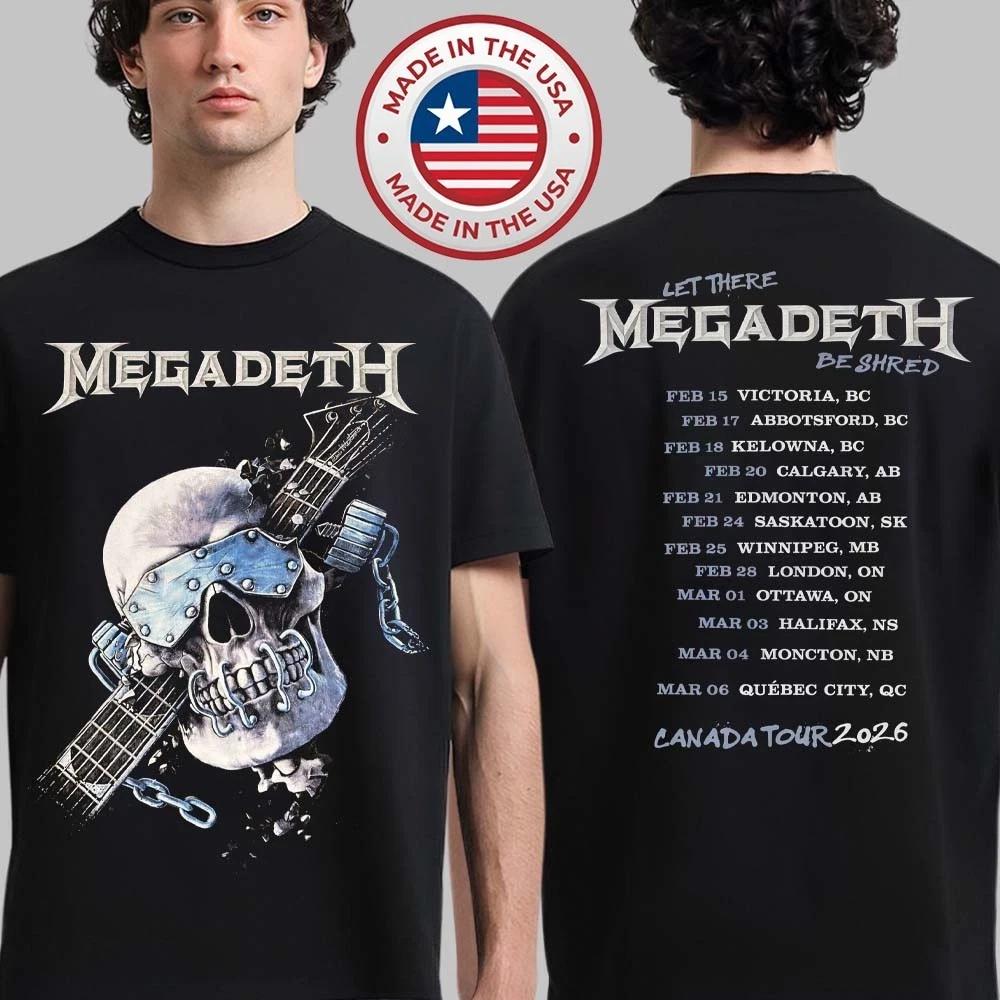 Megadeth Канада 2026 Тур Мерч Vic Да Будет Шред Унисекс Футболка L