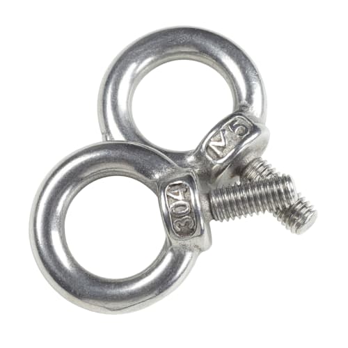 HFS(R) Stainless Steel Eye Bolts, Fixed/Hanging Hardware, Rust-Resistant, Weather-Resistant, Strong, M5, 10 Pieces
