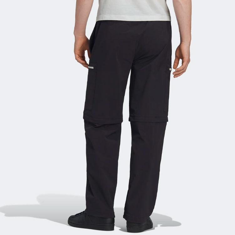 Adidas Originals Trefoil Logo Print Solid Color Detachable Cargo Pants Men Bottoms Black HP1098