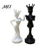 Small Decorative Statues 2 Pcs Chess King And Queen Statue, 3D Printed Abstract Sophisticated Desktop Accents Figure, Modern Piece Sculpture