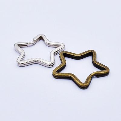 Antique Five-Pointed Star Keychain In Silver or Bronze