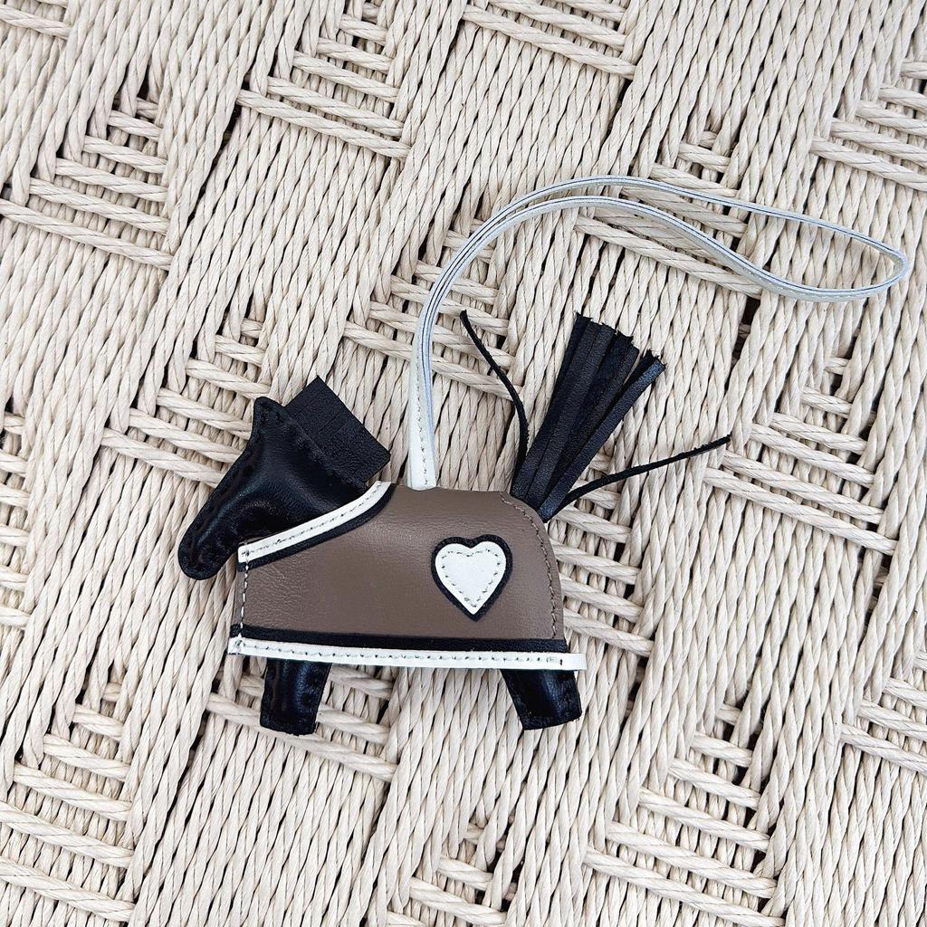 Love Heart Leather Pony Charm Keyring & Ornament Cape