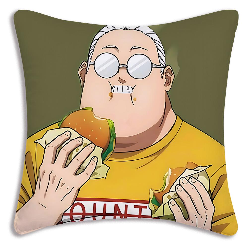 Anime Sakamotos Days Pillow Covers Cartoon Sofa Decorative Home Double-sided Printing Short Plush Cute Cushion Cover