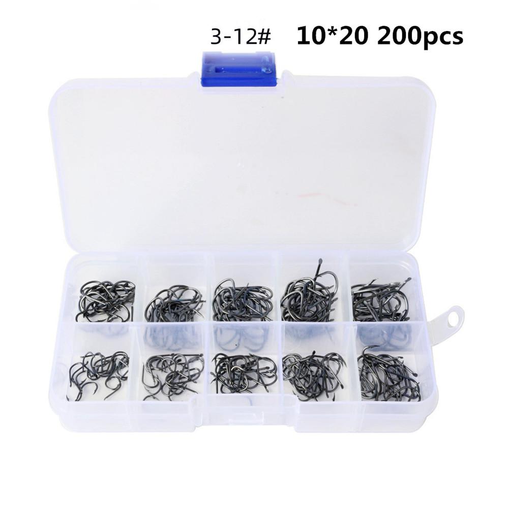 1 Set Of Fishing Hook High-carbon Steel Fish Hook Set 3#-12# Non-ring Non-hole Fish Barbed Hook