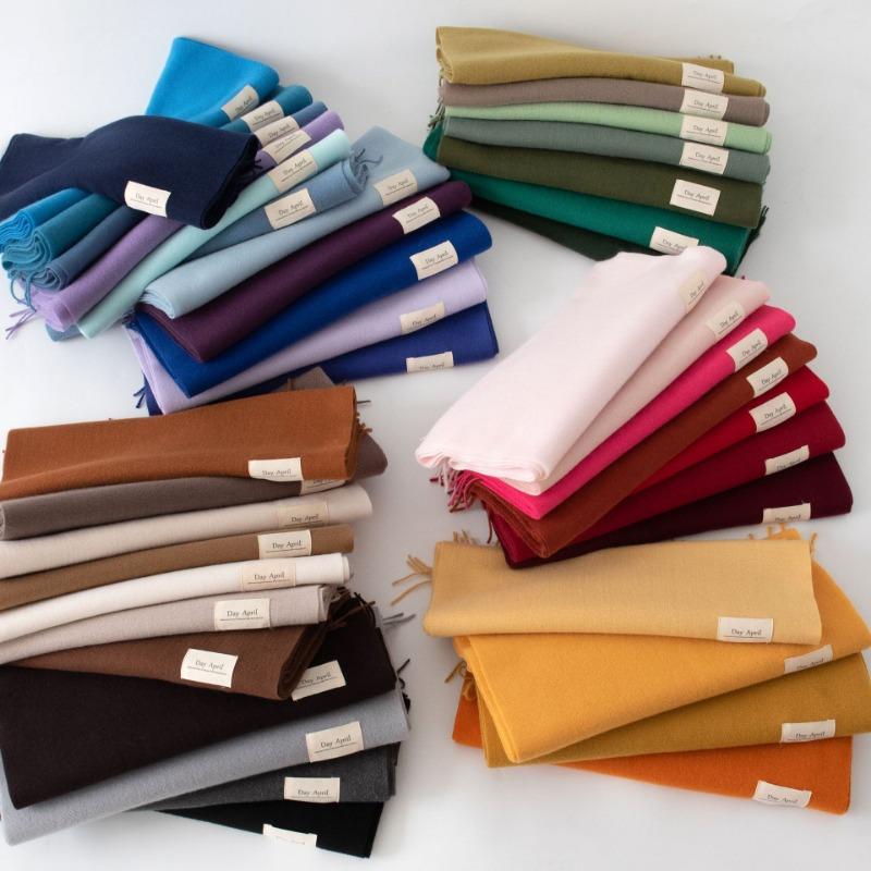 Cashmere feel solid color scarf women's imitation cashmere autumn and winter atmosphere versatile medium and long shawl scarf