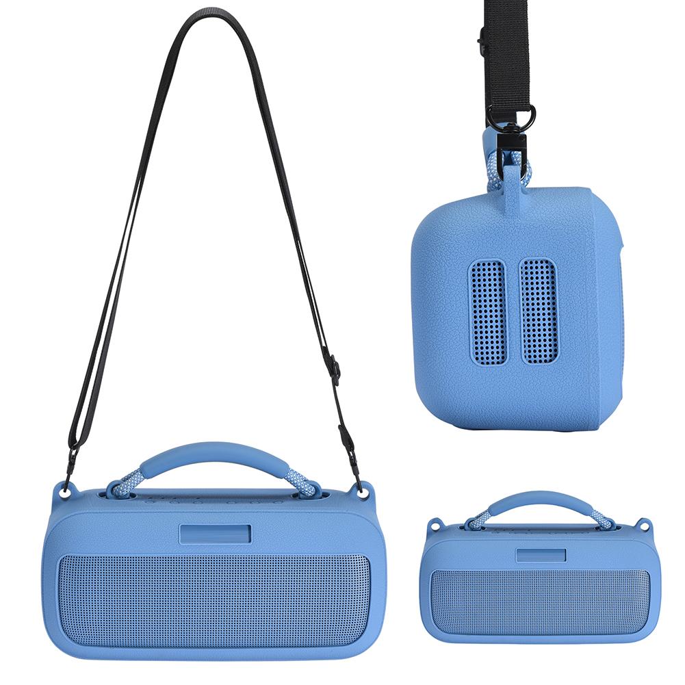 Silicone Cover Case Shockproof Speaker Cover Anti-Scratch Speakers Pouch Bag with Shoulder Strap for Bose SoundLink Max Speaker