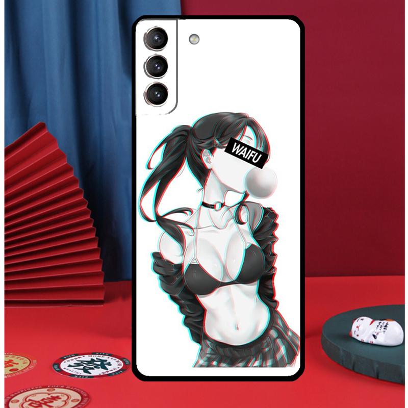 Sad Anime Aesthetic Senpai Phone Case For Samsung Galaxy S24 Ultra S9 S10 S20 S21 S22 Plus S23 FE S25 Ultra Back Cover
